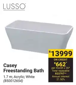 Builders Warehouse LUSSO Casey Freestanding Bath offer