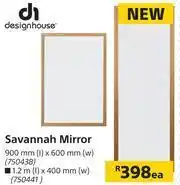 Designhouse Savannah Mirror 900mm L x 600mm W-Each