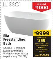 Builders Warehouse Lusso Ella Freestanding Bath 1.43m L x 740mm W x 560mm D offer