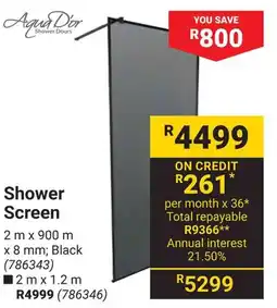 Builders Warehouse Aqua Dior Shower Screen offer