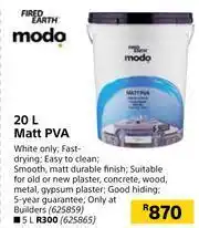 Builders Warehouse Fired Earth Modo 20L Matt PVA offer