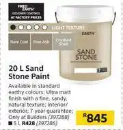 Builders Warehouse Fired Earth 20L Sand Stone Paint offer