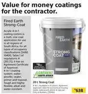 Builders Warehouse Fired Earth 20L Strong Coat offer