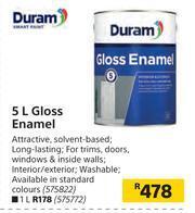 Builders Warehouse Duram 5Ltr Gloss Enamel offer