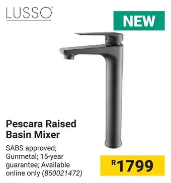 Builders Warehouse LUSSO Pescara Raised Basin Mixer offer