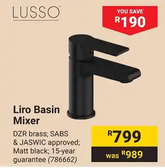 Builders Warehouse LUSSO Liro Basin Mixer offer