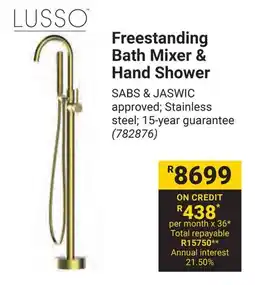 Builders Warehouse LUSSO Freestanding Bath Mixer & Hand Shower offer