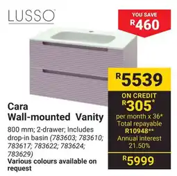 Builders Warehouse LUSSO Cara Wall-mounted Vanity offer