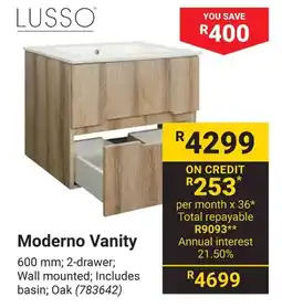 Builders Warehouse LUSSO Moderno Vanity offer