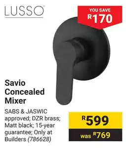 Builders Warehouse LUSSO Savio Concealed Mixer offer