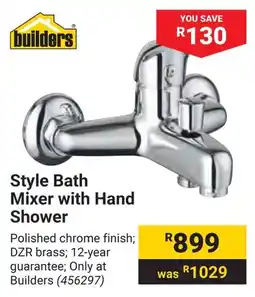 Builders Warehouse Style Bath Mixer with Hand Shower offer