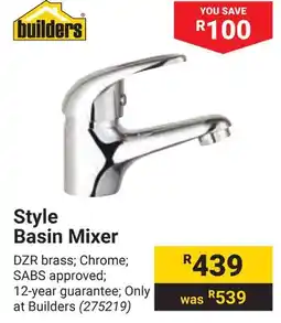 Builders Warehouse Style Basin Mixer offer