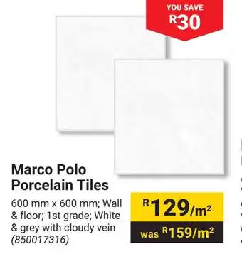 Builders Warehouse Marco Polo Porcelain Tiles offer