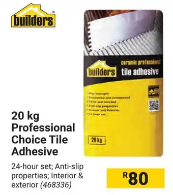 Builders Warehouse Professional Choice Tile Adhesive offer