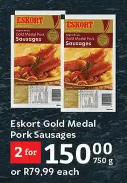 Oxford Freshmarket Eskort Gold Medal Pork Sausages offer