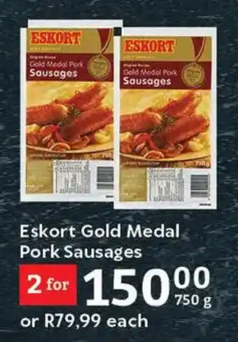 Oxford Freshmarket Eskort Gold Medal Pork Sausages offer