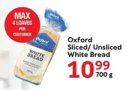 Oxford Freshmarket Oxford Sliced/ Unsliced White Bread offer