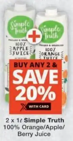 Checkers Hyper Simple Truth 100% Orange/Apple/ Berry Juice offer