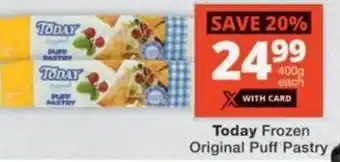 Checkers Hyper Today Frozen Original Puff Pastry offer