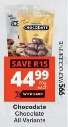 Checkers Hyper Chocodate Chocolate All Variants offer