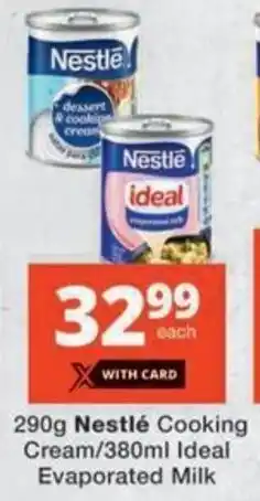 Checkers Hyper Nestlé Cooking Cream/ Ideal Evaporated Milk offer