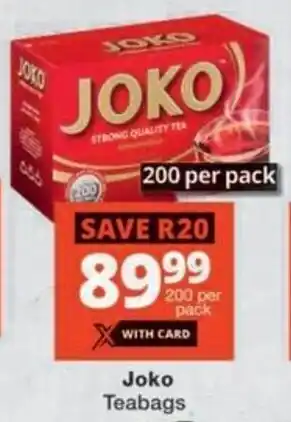 Checkers Hyper Joko Teabags offer