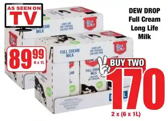 Boxer Superstores DEW DROP Full Cream Long Life Milk offer