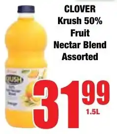 Boxer Superstores CLOVER Krush 50% Fruit Nectar Blend Assorted offer