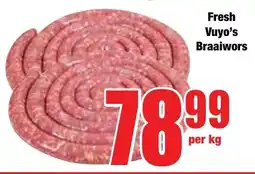 Boxer Superstores Fresh Vuyo's Braaiwors offer