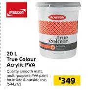 Builders Warehouse Plascon 20L True Colour Acrylic PVA offer