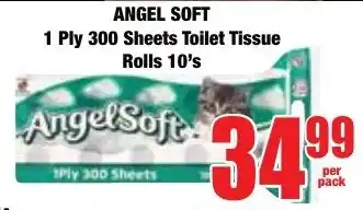 Boxer Superstores ANGEL SOFT 1 Ply 300 Sheets Toilet Tissue Rolls offer