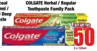 Boxer Superstores COLGATE Herbal/ Regular Toothpaste Family Pack offer