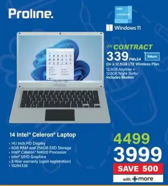 Incredible Connection Proline 14 Intel Celeron Laptop offer