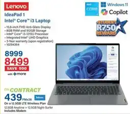 Incredible Connection Lenovo IdeaPad 1 Intel Core i3 Laptop offer