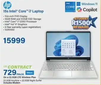 Incredible Connection HP 15s Intel Core i7 Laptop offer