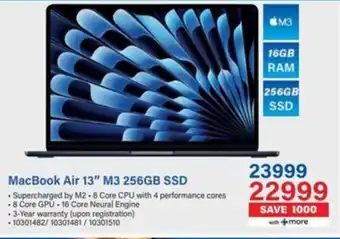 Incredible Connection MacBook Air 13" M3 256GB SSD offer