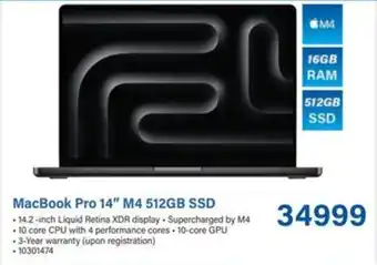 Incredible Connection MacBook Pro 14" M4 512GB SSD offer