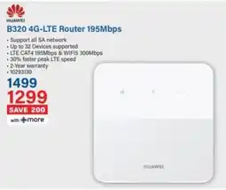 Incredible Connection HUAWEI B320 4G-LTE Router 195Mbps offer