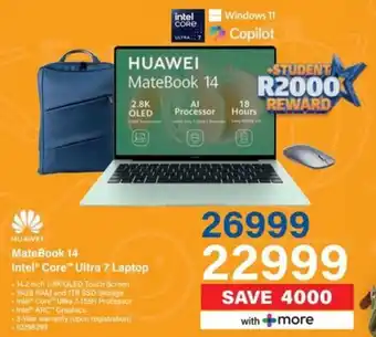 Incredible Connection HUAWEI MateBook 14 Intel Core Ultra 7 Laptop offer