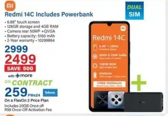 Incredible Connection Redmi 14C Includes Powerbank offer