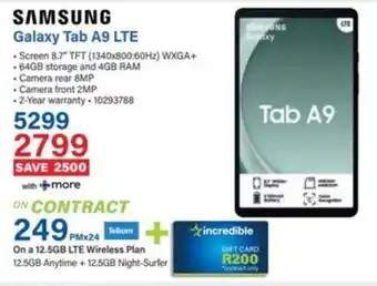 Incredible Connection SAMSUNG Galaxy Tab A9 LTE offer