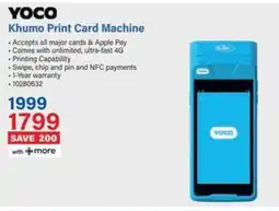 Incredible Connection YOCO Khumo Print Card Machine offer