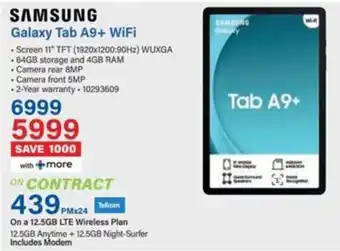 Incredible Connection SAMSUNG Galaxy Tab A9+ WiFi offer