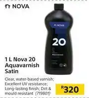 Builders Warehouse Nova 1L 20 Aquavarnish Satin offer