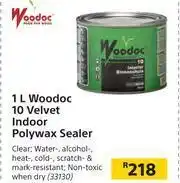 Builders Warehouse Woodoc 1L 10 Velvet Indoor Polywax Sealer offer