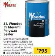 Builders Warehouse Woodoc 5L 35 Meranti Polywax Sealer offer