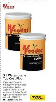 Woodoc 5L Water Borne Top Coat Floor-Each