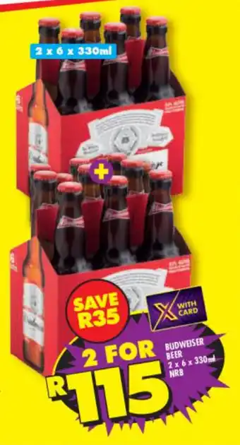 Shoprite Liquor Budweiser Beer 2x6x330ml offer