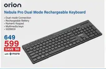 Incredible Connection Orion Nebula Pro Dual Mode Rechargeable Keyboard offer