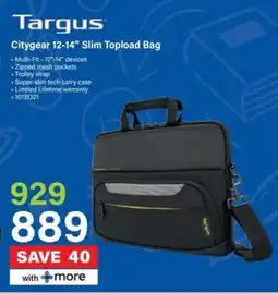 Incredible Connection Targus Citygear 12-14" Slim Topload Bag offer